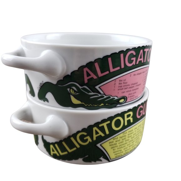LJungberg Collection Alligator Gumbo Two Handled Bowl Set 1994 New Orleans - Picture 3 of 11